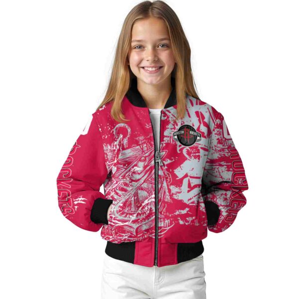 custom houston rockets fishing art red jacket top rated