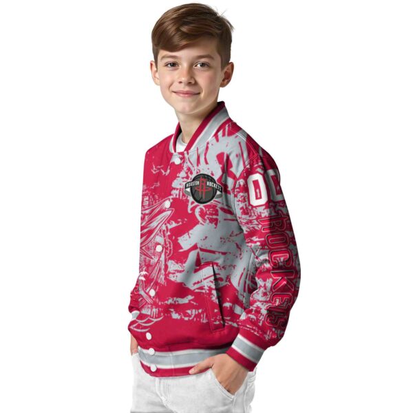 custom houston rockets fishing art red jacket trendy