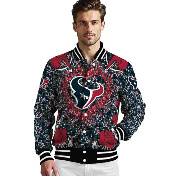 custom houston texans heart explosion blue jacket high quality