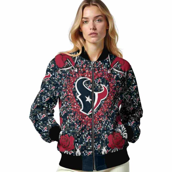 custom houston texans heart explosion blue jacket latest model