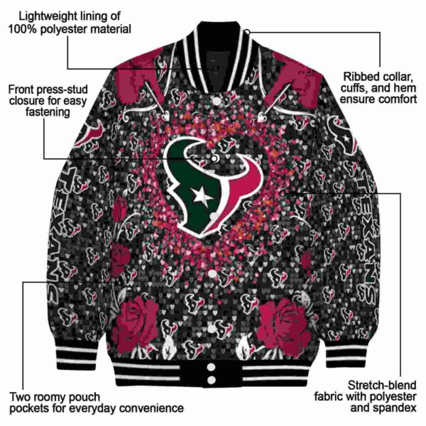 custom houston texans heart explosion blue jacket new arrival