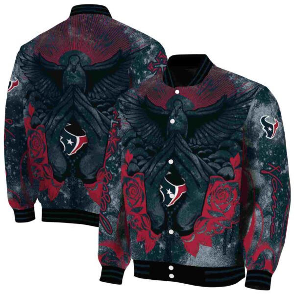 custom houston texans praying hands blue jacket fashion forward