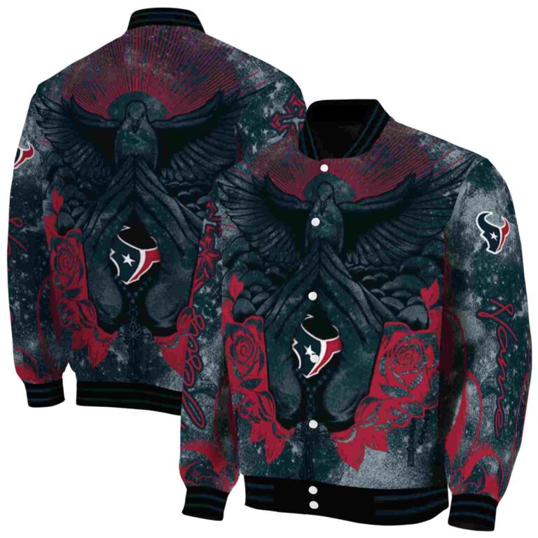 custom houston texans praying hands blue jacket fashion forward
