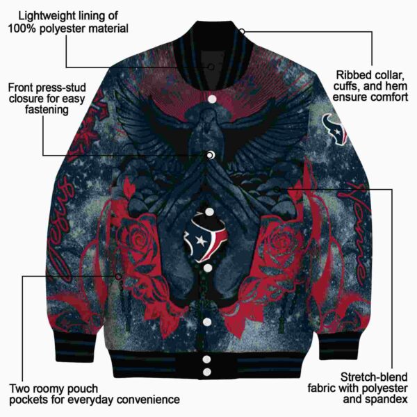 custom houston texans praying hands blue jacket new arrival