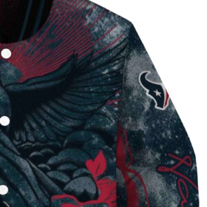 custom houston texans praying hands blue jacket premium grade