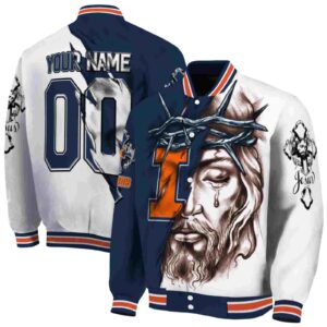 custom illinois fighting illini jesus tears blue white jacket fashion forward