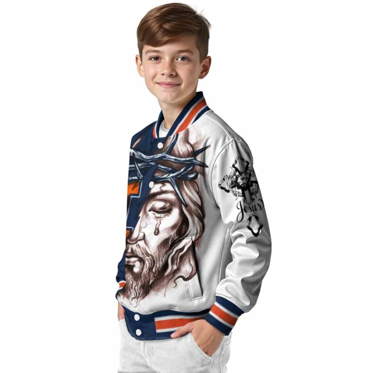 custom illinois fighting illini jesus tears blue white jacket trendy