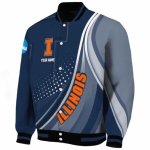custom illinois fighting illini wave patterns blue jacket best selling
