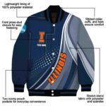 custom illinois fighting illini wave patterns blue jacket best selling