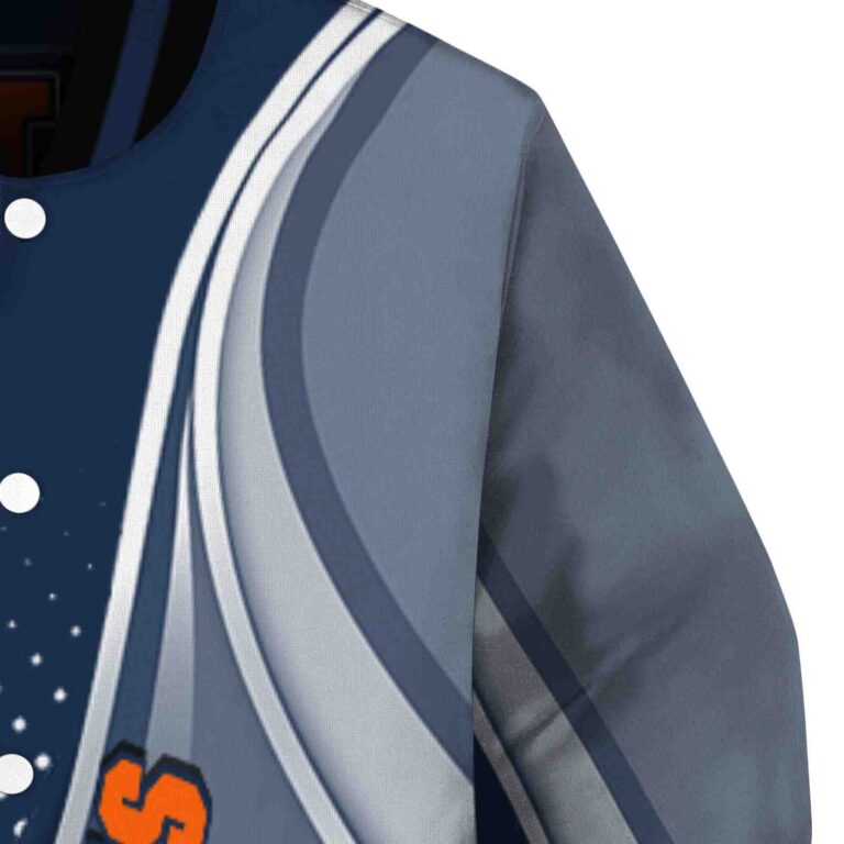 custom illinois fighting illini wave patterns blue jacket premium grade