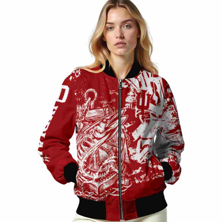 custom indiana hoosiers fishing art red jacket latest model