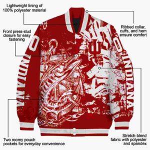 custom indiana hoosiers fishing art red jacket new arrival