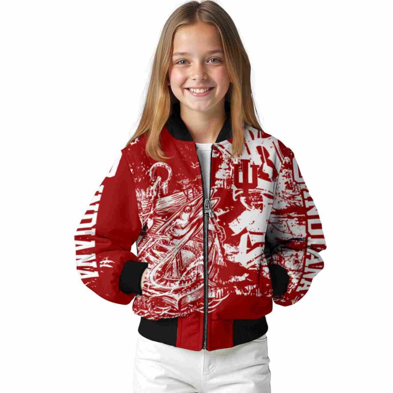 custom indiana hoosiers fishing art red jacket top rated