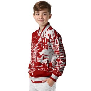 custom indiana hoosiers fishing art red jacket trendy