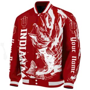 custom indiana hoosiers fishing passion red white jacket best selling