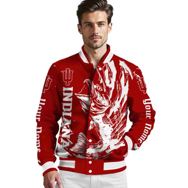 custom indiana hoosiers fishing passion red white jacket high quality