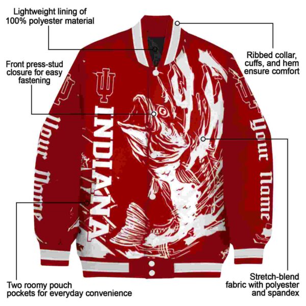 custom indiana hoosiers fishing passion red white jacket new arrival
