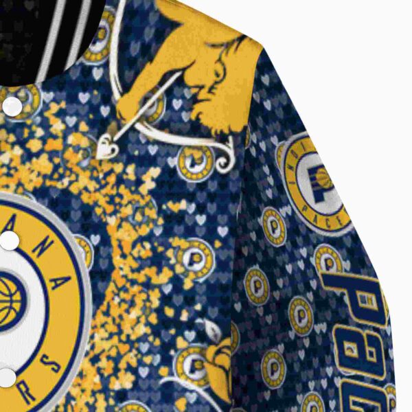 custom indiana pacers heart explosion blue jacket premium grade