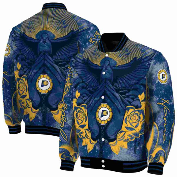 custom indiana pacers praying hands blue jacket fashion forward