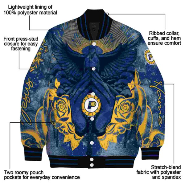 custom indiana pacers praying hands blue jacket new arrival
