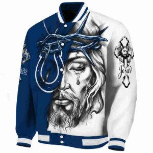 custom indianapolis colts jesus tears blue white jacket best selling