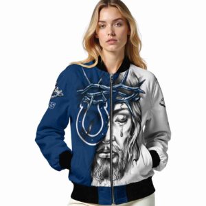custom indianapolis colts jesus tears blue white jacket latest model
