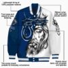 custom indianapolis colts jesus tears blue white jacket new arrival