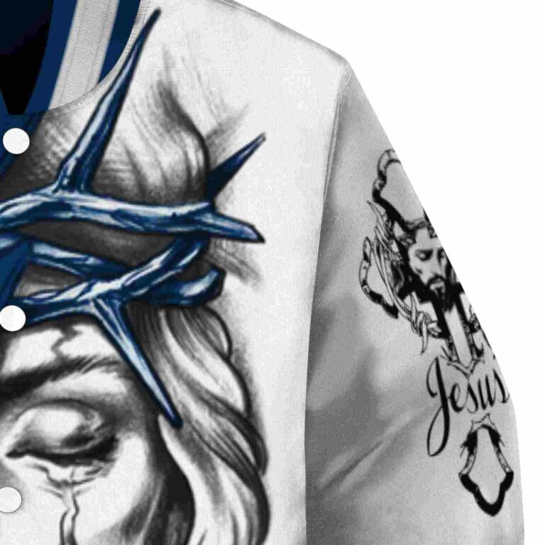 custom indianapolis colts jesus tears blue white jacket premium grade