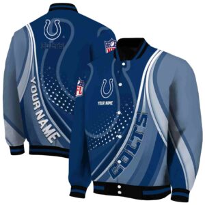 custom indianapolis colts wave patterns blue jacket fashion forward