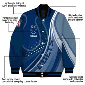 custom indianapolis colts wave patterns blue jacket new arrival