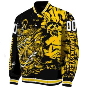 custom iowa hawkeyes fishing art black jacket best selling