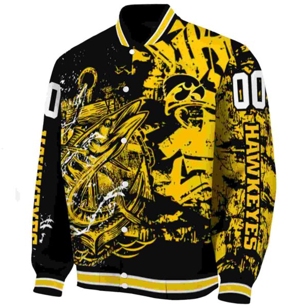 custom iowa hawkeyes fishing art black jacket best selling