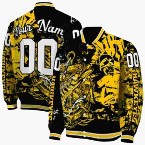 custom iowa hawkeyes fishing art black jacket fashion forward