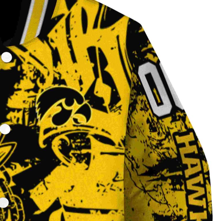 custom iowa hawkeyes fishing art black jacket premium grade