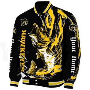 custom iowa hawkeyes fishing passion black white jacket best selling