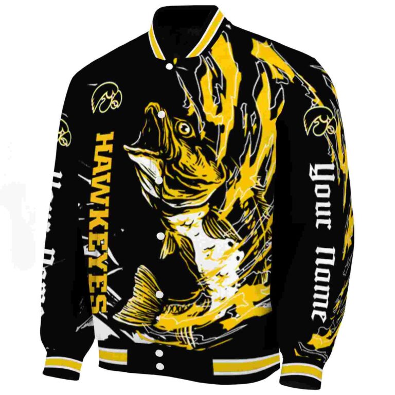 custom iowa hawkeyes fishing passion black white jacket best selling
