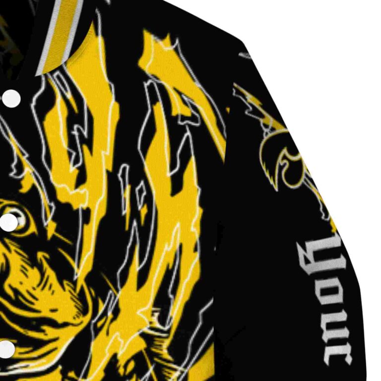 custom iowa hawkeyes fishing passion black white jacket premium grade