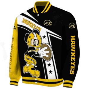 custom iowa hawkeyes mickey football black white jacket best selling