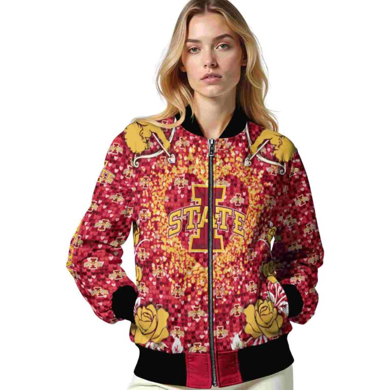 custom iowa state cyclones heart explosion red jacket latest model