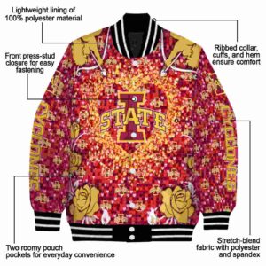 custom iowa state cyclones heart explosion red jacket new arrival