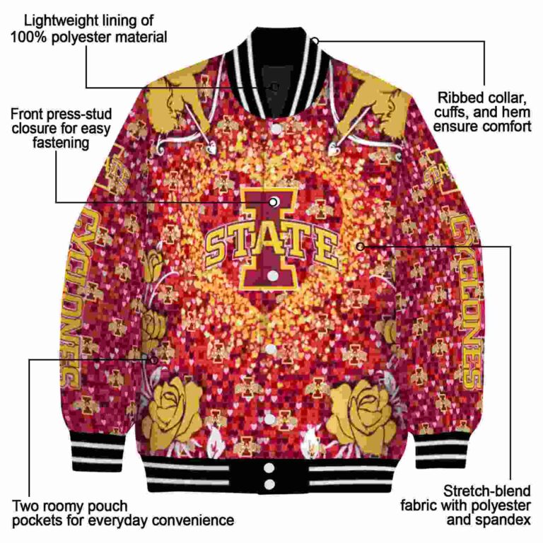 custom iowa state cyclones heart explosion red jacket new arrival