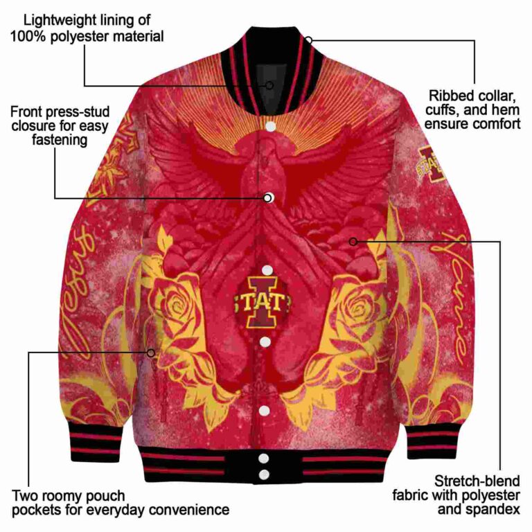custom iowa state cyclones praying hands red jacket new arrival