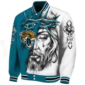 custom jacksonville jaguars jesus tears teal white jacket best selling
