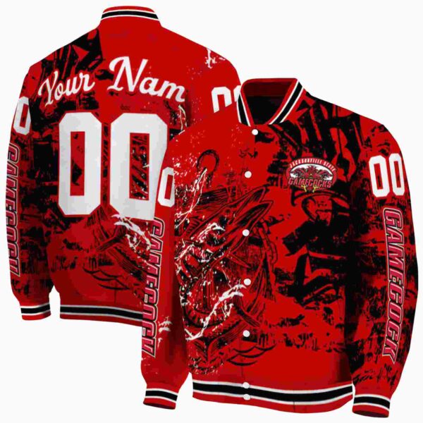 custom jacksonville state gamecocks fishing art red jacket fashion forward