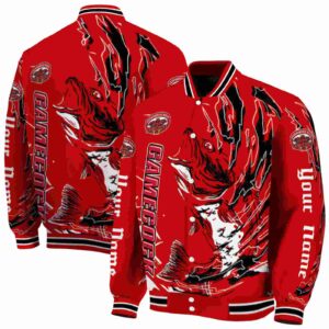 custom jacksonville state gamecocks fishing passion red white jacket fashion forward