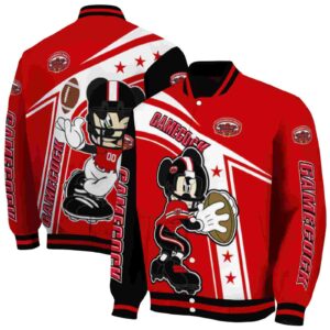 custom jacksonville state gamecocks mickey football red white jacket fashion forward