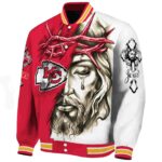custom kansas city chiefs jesus tears red white jacket best selling