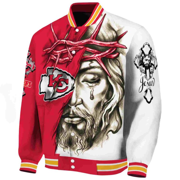 custom kansas city chiefs jesus tears red white jacket best selling