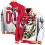 custom kansas city chiefs jesus tears red white jacket best selling