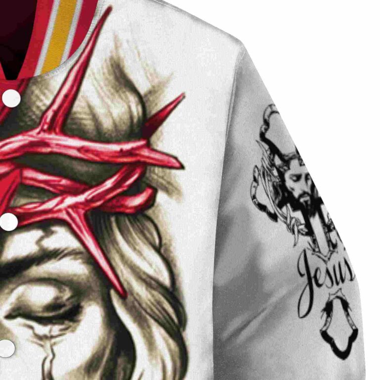 custom kansas city chiefs jesus tears red white jacket premium grade